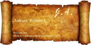 Jakus Albert névjegykártya