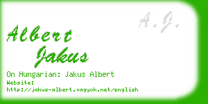 albert jakus business card